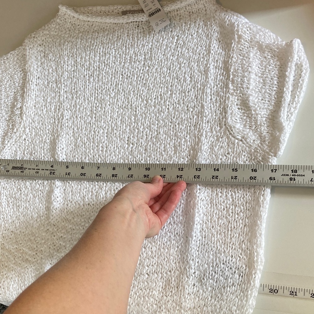 J Crew Montauk textured sweater-tee‎ White Tee Size L - Picture 4 of 4